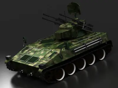 Tanks anti-aircraft guns radar anti-aircraft systems 3D model