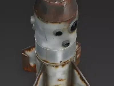 Realistic Rusty Rocket Ship 3D Model Low-poly 3D model