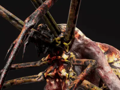 Mutant Spider - Horror Insects Collection Low-poly 3D model