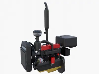 Tractor Engine Full 3D model