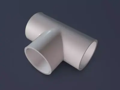 T-Pipe Connector Low-poly 3D model