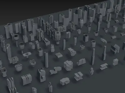 thrusters set 1 3D model