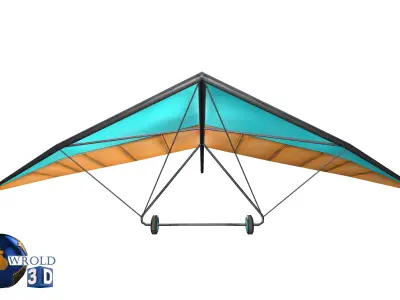lowpoly hang glider set 3d model Low-poly 3D model
