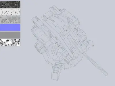 Defense turret Low-poly 3D model