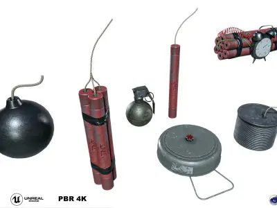 Explosive   7  Pack Low-poly 3D model