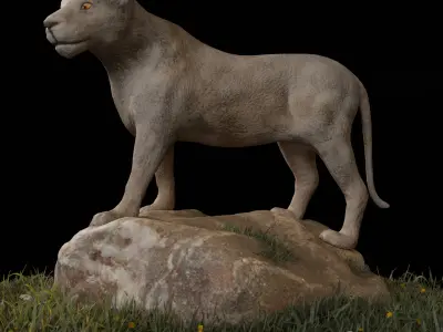 animal lion Low-poly 3D model