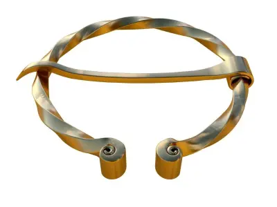 Blued ancient circular brooch 3D model 3D model