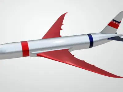 Commercial Aviation Low-poly 3D model