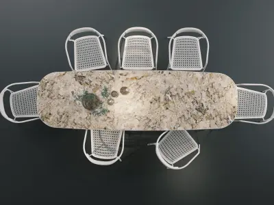Manutti DUO chair and MINUS table Free 3D model