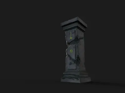 Cracked Pillar Low-poly 3D model