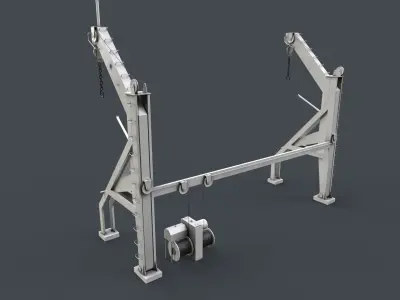 Ship Deck Davit Low-poly 3D model