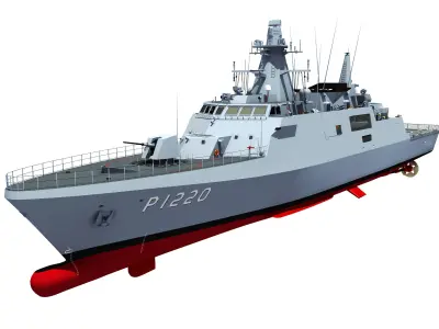 TCG AKHISAR Turkish Hisar-class offshore patrol vessel 3D model