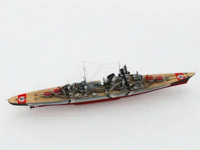  Prinz Eugen Heavy Cruiser Military Ship 3D model