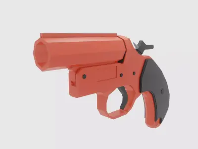 Low Poly Flare Gun Free low-poly 3D model