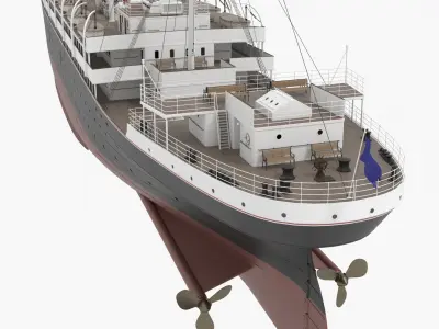 Passenger Steam Ship 3D model