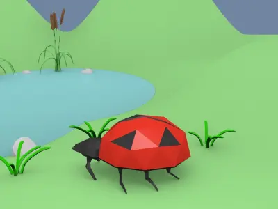 Ladybug Low-Poly beetle Free low-poly 3D model