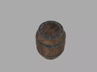Barrel Medieval PBR Game Ready Stylized Low-poly 3D model
