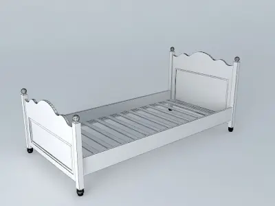 Old fashioned bed Free 3D model