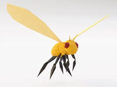Honey Bee 3d model  Low-poly 3D model