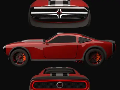 veer neo muscle car Low-poly 3D model
