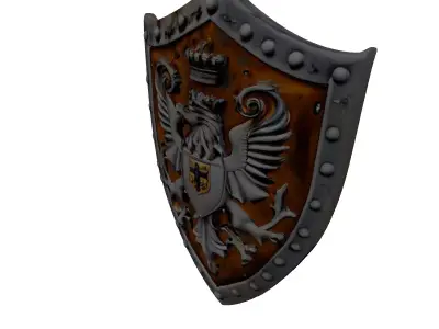 Medieval Heraldic Royal Eagle Shield 3D model