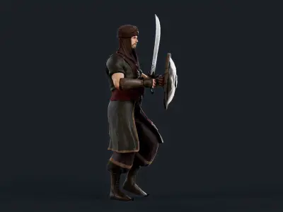 Persian Warrior2 A Low-poly 3D model