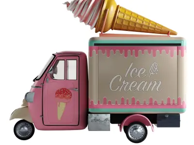 Ice cream truck 2 3D model
