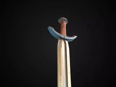 Stylized Hobbit Sword - Willow Edge - Game Ready 3D model