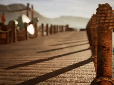 Fishing Dock 35 Assets Low-poly 3D model