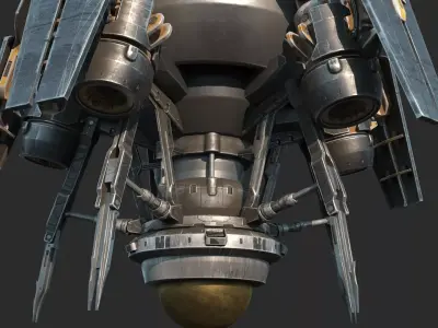 Future sci-fi space reconnaissance satellite 3D model