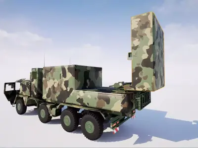 COBRA Counter-Battery Radar Low-poly 3D model