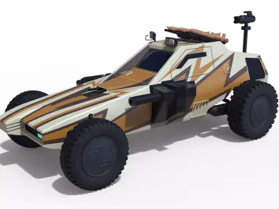 Dune buggy from movie Megaforce 1982 3D model