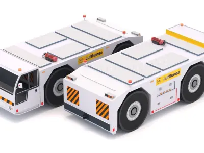 Lufthansa Towing Tractor Low-poly 3D model