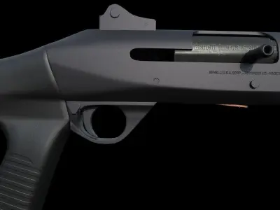 Shotgun benelli M2 Low-poly 3D model
