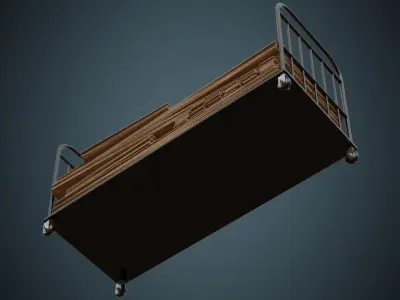 Transport Trolley And Wooden Sheets 1A Low-poly 3D model