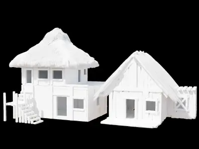 medieval house- pack of 2 3D model