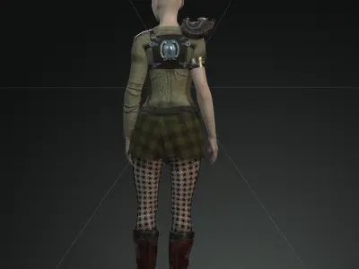 Steampunk rigged character Low-poly 3D model shop