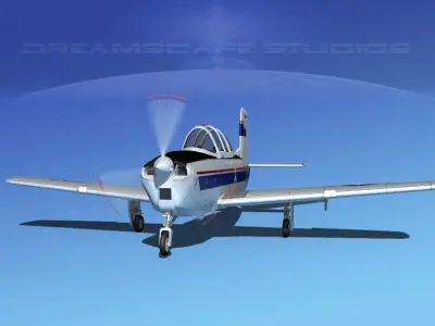 Beechcraft T-34 Mentor V30 CAP Tex 3D model