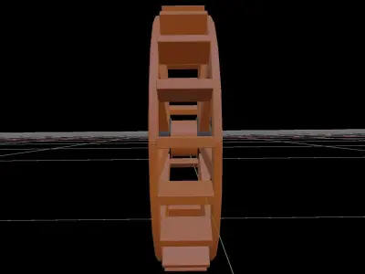 Paddle wheel basemesh - rdy for texturing Free low-poly 3D model