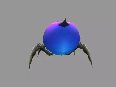 Cartoon louse monster Low-poly 3D model