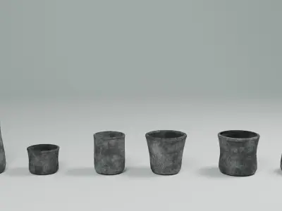 Pottery vases Free low-poly 3D model