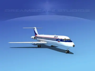 Douglas DC-9 Delta 3D model