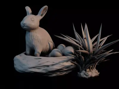 Easter basket - Osternest - 3d printable Miniature 3D model