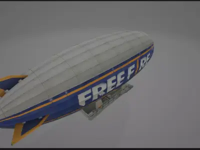 blimp zeppelin aircraft   aerostat Low-poly 3D model