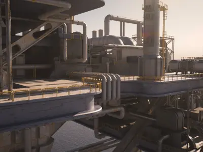 Sci-fi OilRig 3D model