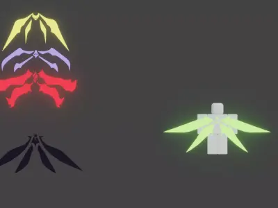 mystical robotic wings Low-poly 3D model