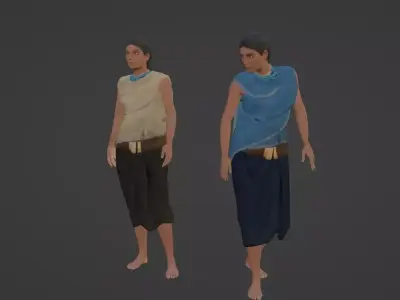 Hohokam Woman Low-poly 3D model