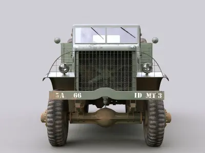 Cargo Truck US White 666 Low-poly 3D model