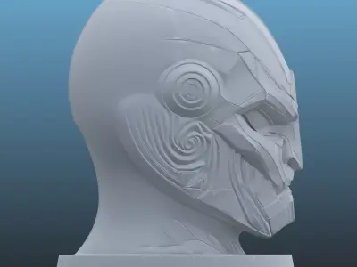 Sci-Fi Warrior Bust Sculpture PM-122 3D print model