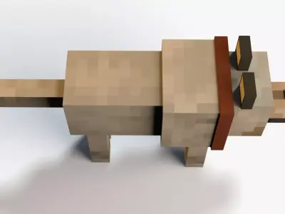 Minecraft Wolf Low-poly 3D model
